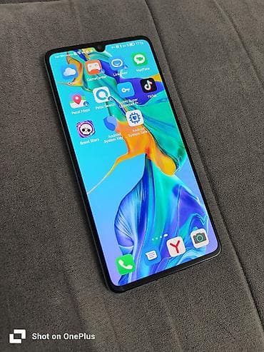 honor magic: Huawei P30, Б/у, 128 ГБ, цвет - Голубой, 2 SIM — 1