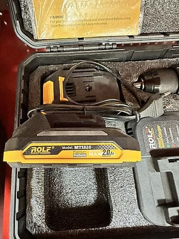 Инструменты: Аккумуляторная дрель-шуруповерт ROLF TOP-5032 в кейсе Комплектация: - — 2