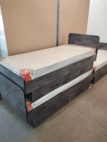 кровать с шухлядами: Односпальная кровать, Новый, С матрасом, длина - 190 см — 11