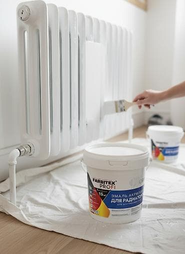 Акриловая эмаль Farbitex Profi предназначена для радиаторов и lalafo.kg да Акриловая эмаль Farbitex Profi предназначена для радиаторов и