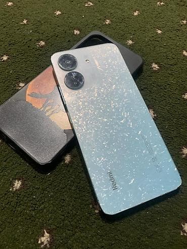 наушники ми: Redmi, Redmi Note 13, Б/у, цвет - Голубой, 2 SIM — 1