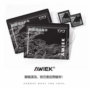 полировка экрана: Одноразовые влажные салфетки для оптики AWIEK — Eyeglass Wipes - — 1