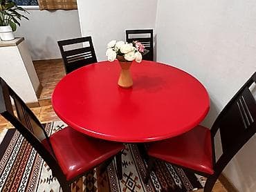 Туалетные столики: Стол и стул для зала, Б/у, Самовывоз, цвет - Коричневый — 2