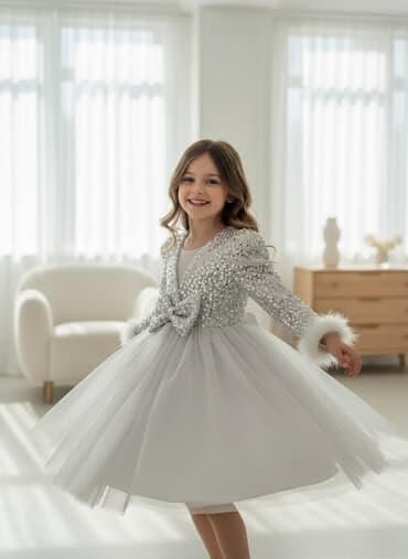 детская обувь берцем: Детское платье, цвет - Белый, Новый — 1