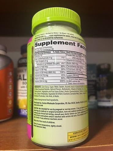 футболки с длинными рукавами: Комплекс витаминов, Для укрепления иммунитета, Kirkland Signature, Для взрослых, США, Жевательные мармеладки, Новый — 2