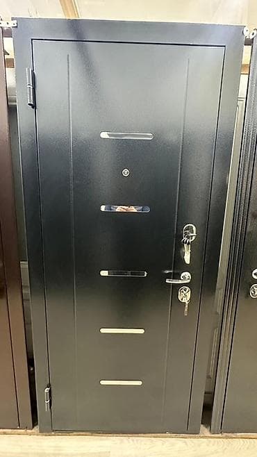 Дом и сад: Двери для домов и квартир, Металлическая, Одностворчатая, Левосторонняя, цвет - Черный — 1