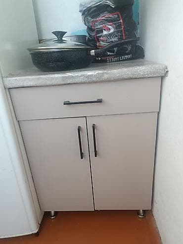 приставка телевизор: Тумба для кухни, Новый, Без мойки, Напольная, МДФ, Самовывоз, Платная доставка, цвет - Бежевый — 2