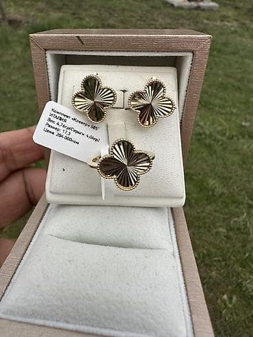 Свадебные платья и аксессуары: Набор украшений, Проба 585, Новый, Цвет металла: Желтый — 2