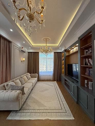 Продажа квартир: 2 комнаты, 80 м², Асанбай мкр Элитка, 9 этаж, Дизайнерский ремонт — 2