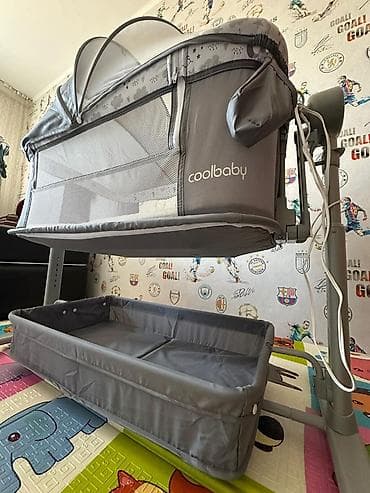 Оюнчуктар: Балдар үчүн кошумча коюлган керебет, Жаңы, Дөңгөлөктүү, түсү - Боз — 3