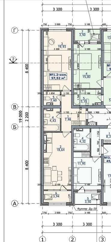 5: 2 комнаты, 58 м², Улан мкр Элитка, 2 этаж, ПСО (под самоотделку) — 8