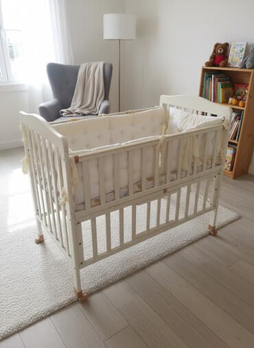 Продаю кровать манеж в разобранном состоянии с бортиками и матрасом и