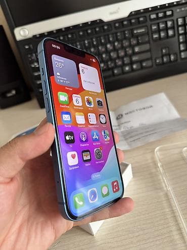 apple iphone x: IPhone 13, Б/у, 128 ГБ, Синий, Защитное стекло, Чехол, Коробка, 76 % — 2