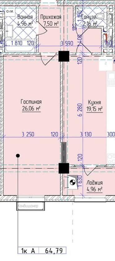 салон продаю: 2 комнаты, 65 м², Элитка, 12 этаж, Готовая ПСО (под самоотделку) — 3