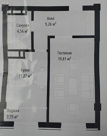 медерова абая: 1 комната, 50 м², Элитка, 5 этаж, Готовая ПСО (под самоотделку) — 5