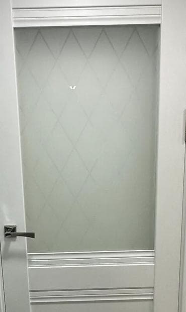 Межкомнатная дверь, Новый, Со стеклом, Одностворчатая, Распашная, цвет - Белый