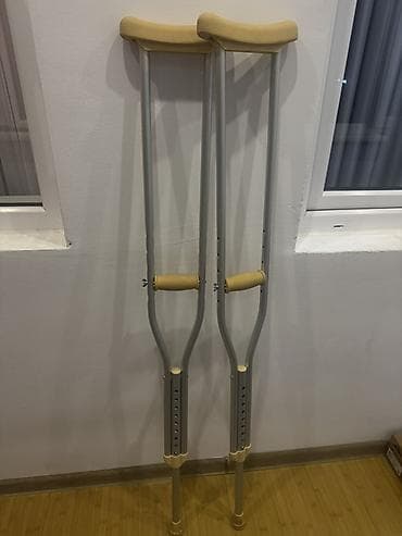 Подмышечные костыли, пара. - Материал: легкий металлический каркас