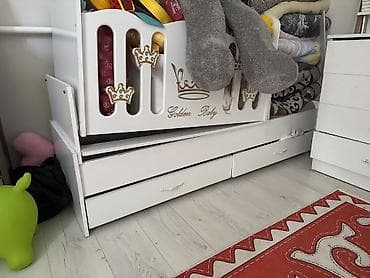 sofa bed: Детская односпальная кровать, Б/у, Для девочки, С бортиком, ДСП, Самовывоз — 4