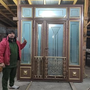 стекло коленное: Металлическая дверь на заказ, Для частного дома, Двухстворчатая, Стальная — 1