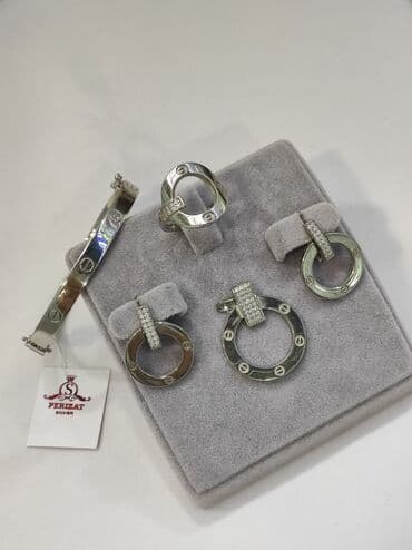 свадебные наборы ручной: Серебряный комплект+ Билерик 925 пробы Дизайн под Карьтие Размеры — 5