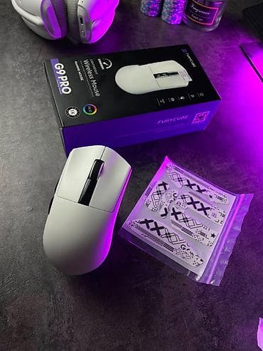 Техника и электроника: Игровая мышка Furycube g9pro Есть led экран на мышки ✖️Цвет: белый — 2
