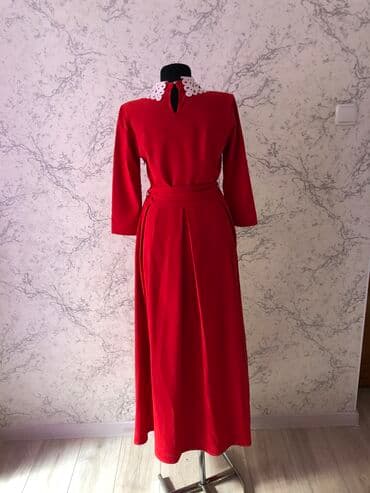 прокат карнавальных костюмов в бишкеке бишкек: Повседневное платье, Осень-весна, Длинная модель, Атлас, Прямое, S — 3