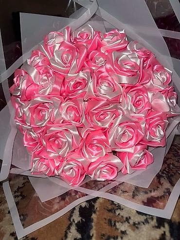 мешковина купить: Букеты из атласных лент - Ручная работа: каждый цветок сформирован из — 2