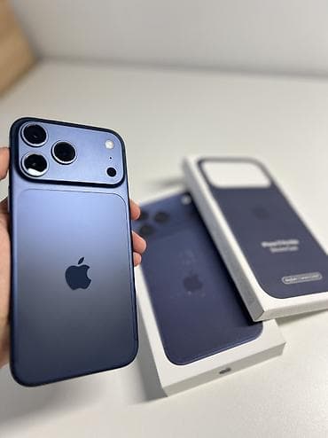 IPhone 17 Pro Max, Новый, 256 ГБ, Синий, Чехол, Коробка, 100 %