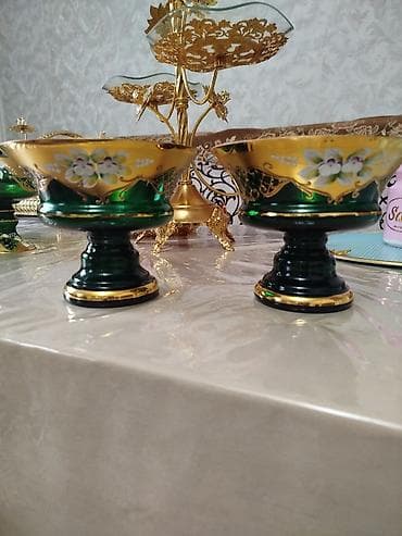 тез арада: Продам новую редкую чешскую посуду богема синее стекло изумрудный — 8