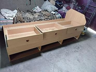 Детская/подростковая кровать-чердак без матраса с выдвижными ящиками