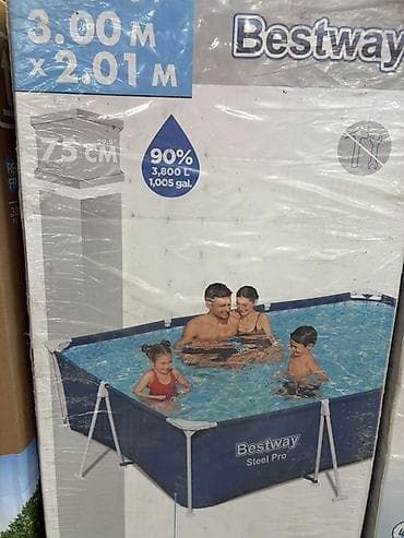 Каркасный бассейн Bestway Steel Pro - Размеры: 3,00 м × 2,01 м - at lalafo.kg Каркасный бассейн Bestway Steel Pro - Размеры: 3,00 м × 2,01 м -
