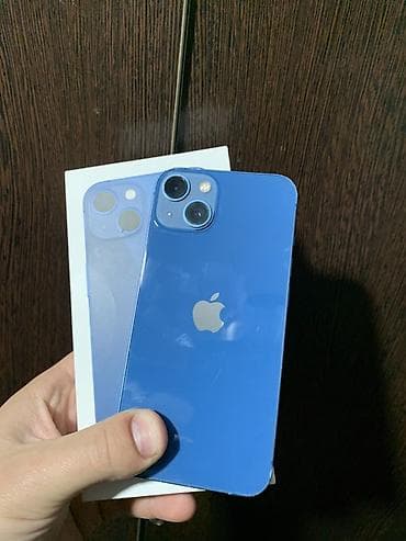 IPhone 13, Б/у, 128 ГБ, Синий, Защитное стекло, Чехол, Коробка, 73 %