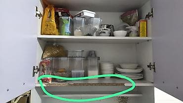 шкаф кухню: Кухонный шкаф-пенал с рабочей столешницей и надстройкой - Компоновка — 2