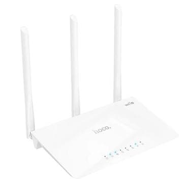 wifi роутор: Wi‑Fi роутер Hoco (белый) с 3 внешними антеннами - 3 — 3