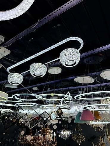 люстр: Подвесной светодиодный светильник с декоративными кристаллами - — 1