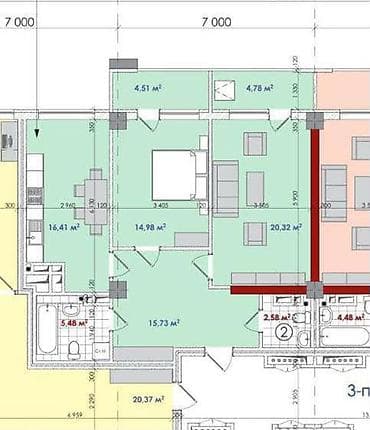 Батирлер: 2 бөлмө, 85 м², Асанбай мкр Элитка, 13 кабат, ПСО (өз алдынча бүтүрүү) — 2