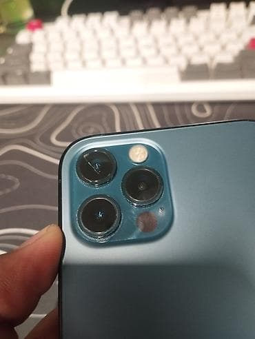 россо: IPhone 12 Pro, Б/у, 128 ГБ, Pacific Blue, Чехол, 73 % — 5