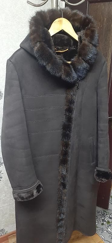 Шорты: Дубленка размер 48-50. цвет темно коричневый. мех натуральный норка — 3