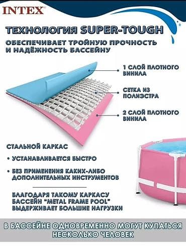 цветов: Каркасный бассейн Intex Pink Metal Frame Pool - Форма: круглый - — 6