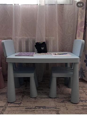 dinner table: Детский стул, Новый, Пластик, цвет - Голубой, Самовывоз — 1