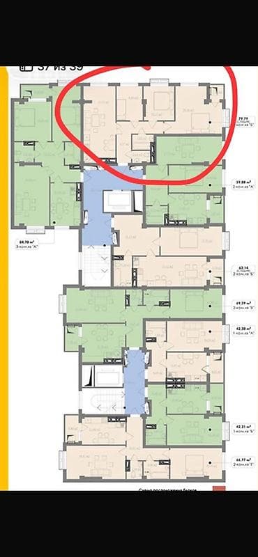 Квартиры: 3 комнаты, 80 м², Элитка, 9 этаж, Готовая ПСО (под самоотделку) — 2