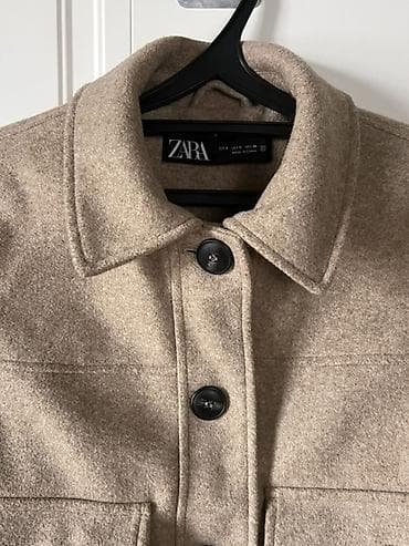 форма сварочный: Укороченное шерстяное пальто-куртка ZARA в хорошем состоянии — 7