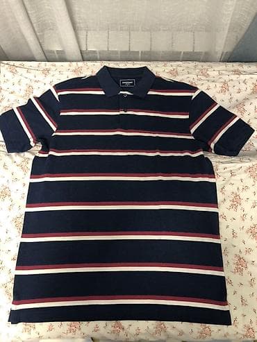 батник polo: Мужское поло в полоску, размер L, новый, но без этикетки - — 1
