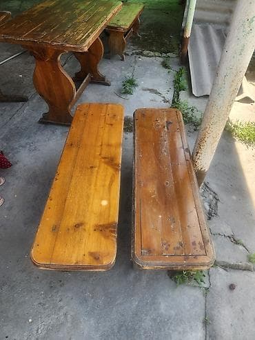 small table: ТАКИХ 4 ШТУК И 8 СКАМЕЙ Деревянный комплект для отдыха/столовой зоны — 8
