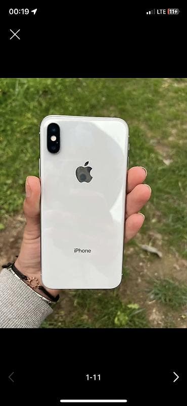 iphon x: IPhone X, Б/у, 256 ГБ, Белый, Защитное стекло, Чехол, 67 % — 3