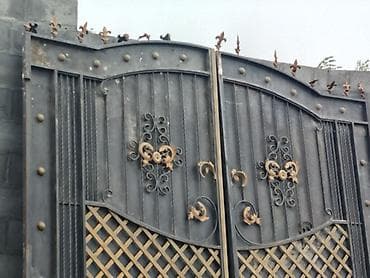 модульный дома: Кованые металлические ворота с калиткой (комплект) - Материал: сталь — 3