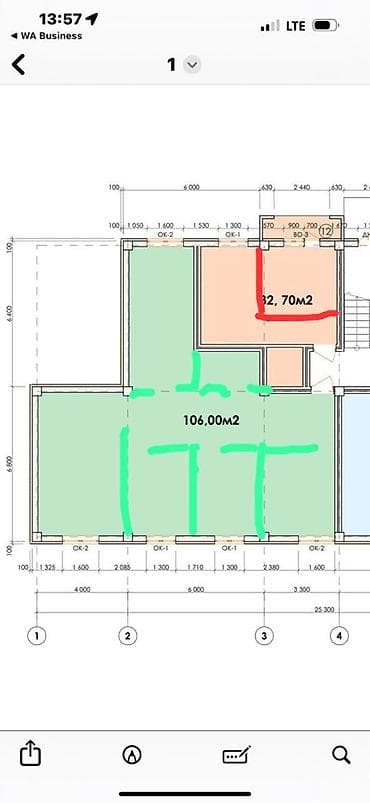 квартира цена бишкек: 3 бөлмө, 106 м², Жеке план, 1 кабат, Даяр ПСО (өзү оңдоп түзөтүп бүтүү үчүн) — 3