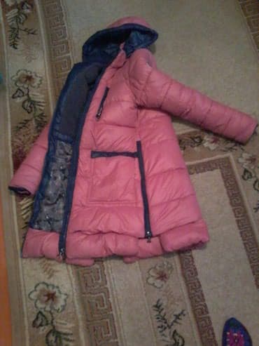 красный пиджак: Пуховик зимний, на девочку, цвет арбуз, очень теплый, очень удобный — 6
