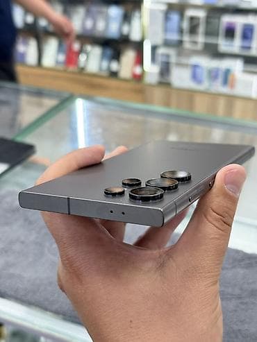 Техника жана электроника: Samsung Galaxy S24 Ultra, Колдонулган, 256 ГБ, түсү - Боз, 2 SIM — 4