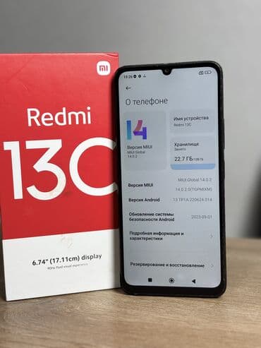 poco pad: Redmi, Redmi 13C, Б/у, 128 ГБ, цвет - Черный, 2 SIM — 2